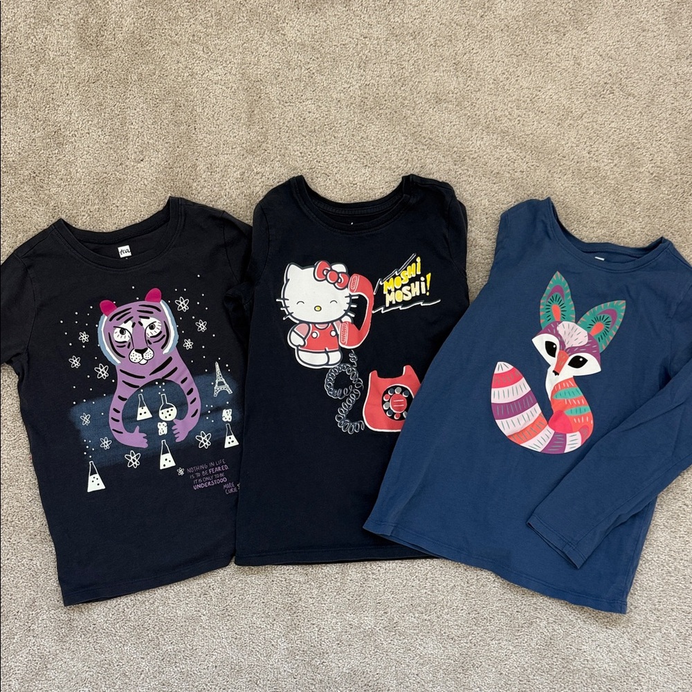 Kids tea Collection Hello Kitty and Friends Kids Long Sleeve T-Shirts - Lot of 3